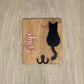 Personalized Cat Collar Holder with Silhouette & Name