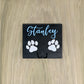 Personalized Dog Leash Holder with Paws & Name