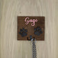 Personalized Dog Leash Holder with Paws & Name